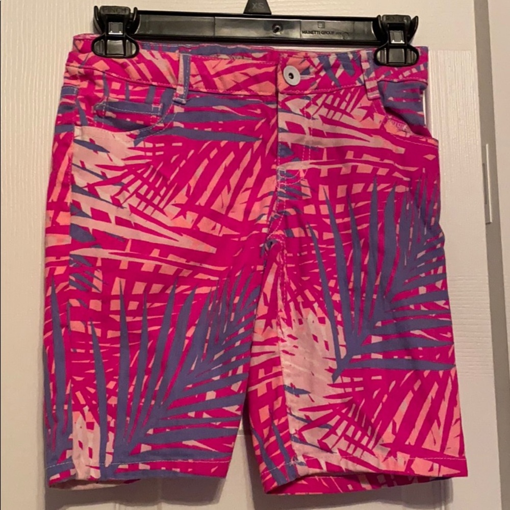 Pink floral shorts